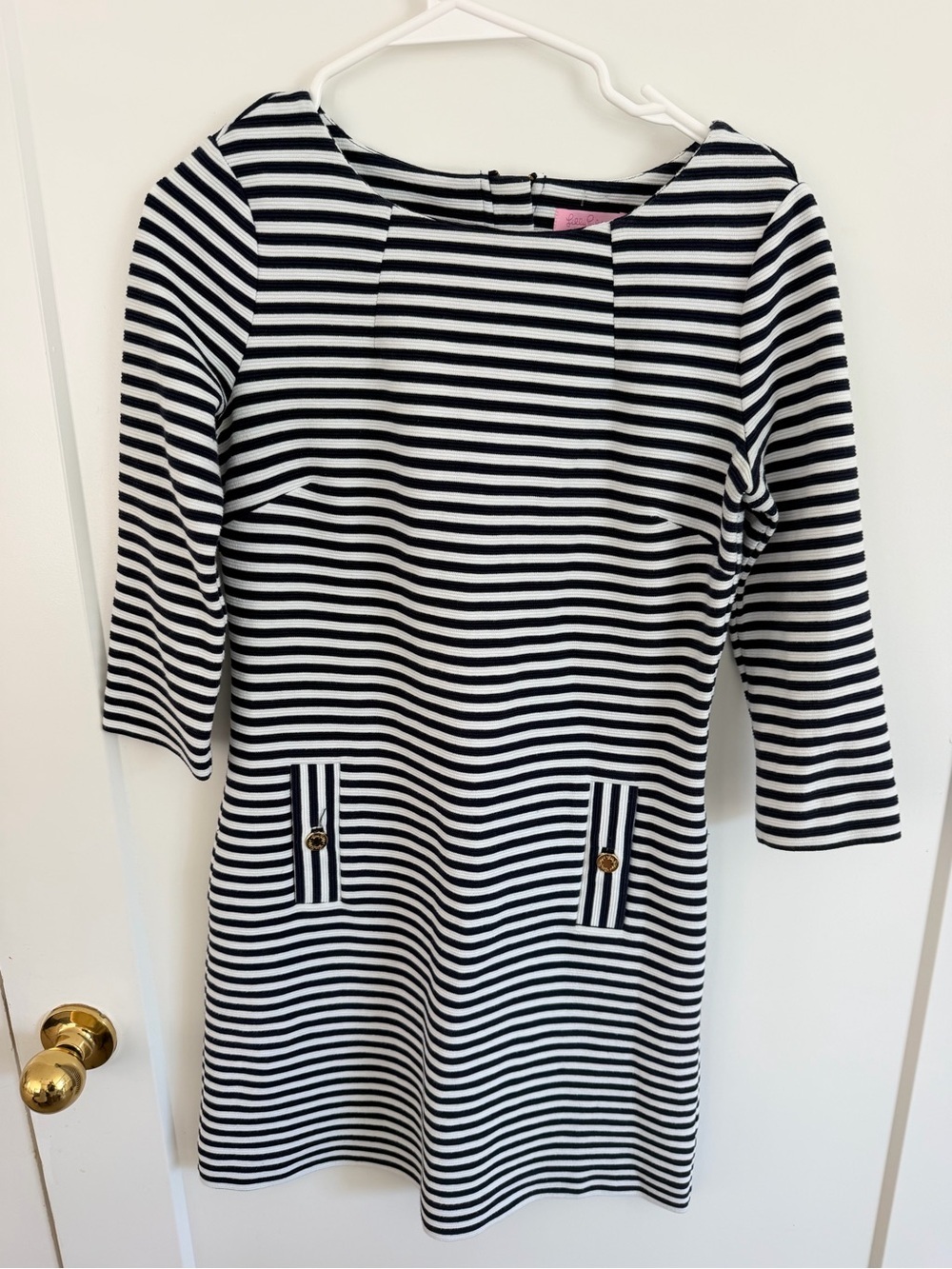 Lilly Pulitzer Charlene black and white stripes Dress size Small
